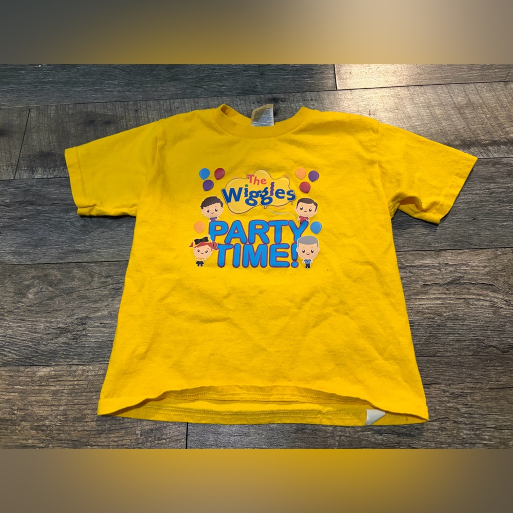 The Wiggles Party Time tour T-Shirt yellow Tee Size 5t